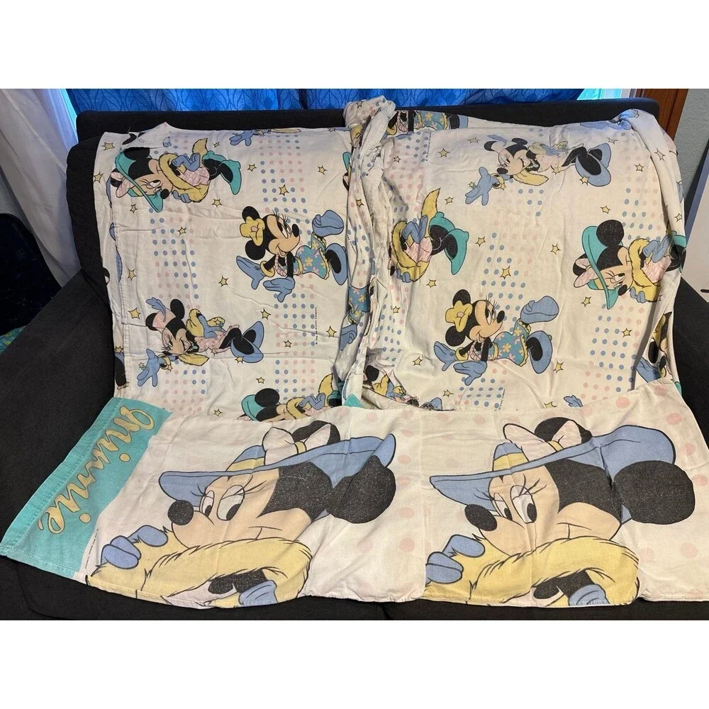 Walt Disney vintage Minnie Mouse fashion twin flannel sheet set